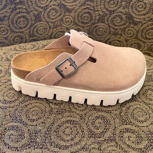 Birkenstock Blush Suede Clogs